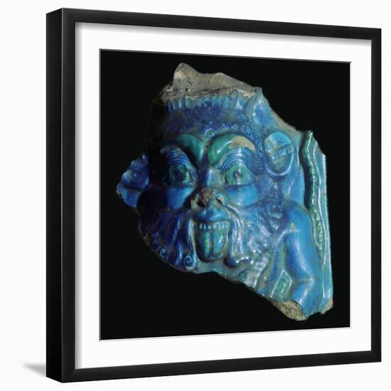 Egyptian faience head of Bes. Artist: Unknown-Unknown-Framed Premium Giclee Print