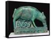 Egyptian faience statuette of a sow and piglets. Artist: Unknown-Unknown-Framed Stretched Canvas