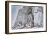 Egyptian Family Outside an Ancient Tomb, 19th Century-Vivant Denon-Framed Giclee Print