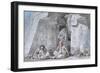 Egyptian Family Outside an Ancient Tomb, 19th Century-Vivant Denon-Framed Giclee Print