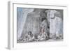 Egyptian Family Outside an Ancient Tomb, 19th Century-Vivant Denon-Framed Giclee Print