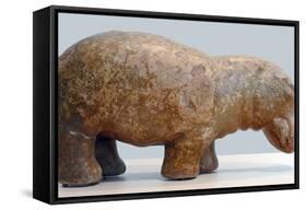 Egyptian Fayence Sculpture of Hippopotamus-null-Framed Stretched Canvas