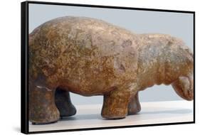Egyptian Fayence Sculpture of Hippopotamus-null-Framed Stretched Canvas