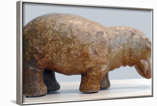 Egyptian Fayence Sculpture of Hippopotamus-null-Framed Photographic Print