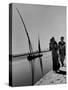 Egyptian Feluccas, Large Sailboats with Two Immensely Tall Masts, Pulled up Canal by Natives-Carl Mydans-Stretched Canvas