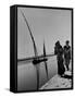 Egyptian Feluccas, Large Sailboats with Two Immensely Tall Masts, Pulled up Canal by Natives-Carl Mydans-Framed Stretched Canvas