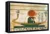 Egyptian Funerary Papyrus Depicting the Barque of Re-Herakhty-null-Framed Stretched Canvas