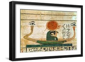 Egyptian Funerary Papyrus Depicting the Barque of Re-Herakhty-null-Framed Giclee Print