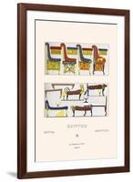 Egyptian Furniture, Beds, Couches, and Thrones-Racinet-Framed Art Print