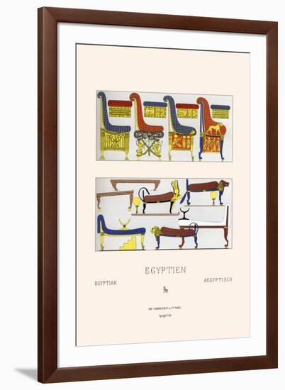 Egyptian Furniture, Beds, Couches, and Thrones-Racinet-Framed Art Print