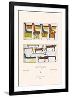 Egyptian Furniture, Beds, Couches, and Thrones-Racinet-Framed Art Print