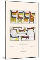 Egyptian Furniture, Beds, Couches, and Thrones-Racinet-Mounted Art Print