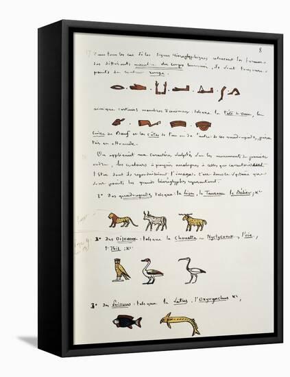 Egyptian Grammar, Chapter I, Plate, Folio 8-Jean Guerard-Framed Stretched Canvas