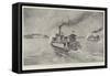 Egyptian Gun-Boats on the Nile Bombarding Dongola-Charles Auguste Loye-Framed Stretched Canvas