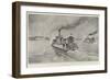 Egyptian Gun-Boats on the Nile Bombarding Dongola-Charles Auguste Loye-Framed Giclee Print