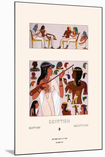 Egyptian Headdresses and Hairstyles-Racinet-Mounted Art Print