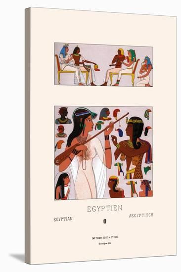 Egyptian Headdresses and Hairstyles-Racinet-Stretched Canvas