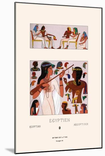 Egyptian Headdresses and Hairstyles-Racinet-Mounted Art Print