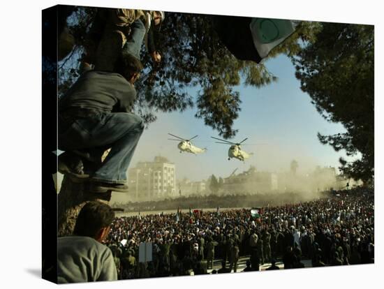 Egyptian Helicopters Carrying Remains of Palestinian Leader Yasser Arafat and Palestinian Leaders-null-Stretched Canvas