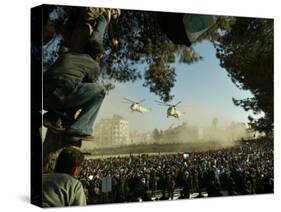 Egyptian Helicopters Carrying Remains of Palestinian Leader Yasser Arafat and Palestinian Leaders-null-Stretched Canvas