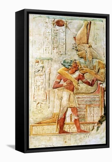 Egyptian Hieroglyphs, Abydos, Egypt, 1910-Walter Tyndale-Framed Stretched Canvas