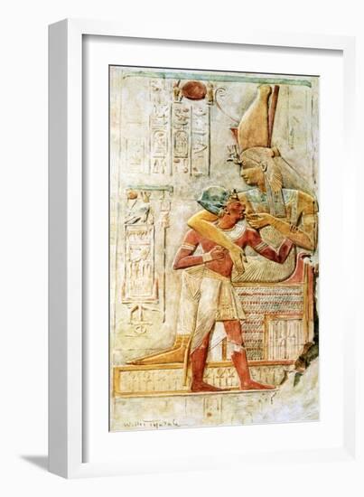 Egyptian Hieroglyphs, Abydos, Egypt, 1910-Walter Tyndale-Framed Giclee Print