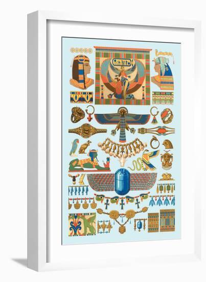 Egyptian Jewelry-Racinet-Framed Art Print