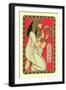 Egyptian Lady with Lotus Blossoms-null-Framed Art Print