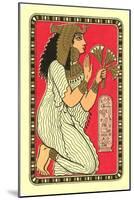 Egyptian Lady with Lotus Blossoms-null-Mounted Art Print