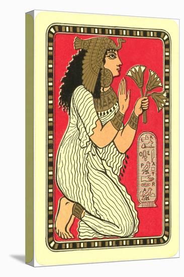 Egyptian Lady with Lotus Blossoms-null-Stretched Canvas