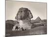 Egyptian Men with Camel at Sphinx-null-Mounted Photographic Print