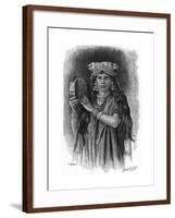 Egyptian Music Girl with Tamborine, 1887-E. Ronat-Framed Giclee Print