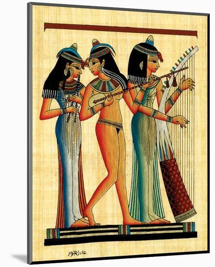 Egyptian Musicians-null-Mounted Art Print