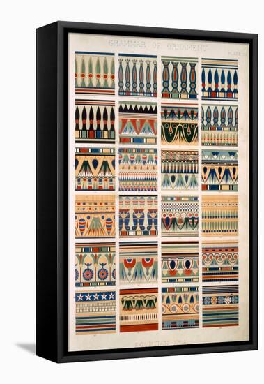 Egyptian No 4, Plate VII, from The Grammar of Ornament by Owen Jones-Owen Jones-Framed Stretched Canvas