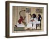Egyptian Papyrus Depicting Husband and Wife at Blind Harpist Performance-null-Framed Giclee Print