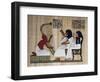 Egyptian Papyrus Depicting Husband and Wife at Blind Harpist Performance-null-Framed Giclee Print