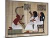 Egyptian Papyrus Depicting Husband and Wife at Blind Harpist Performance-null-Mounted Giclee Print