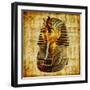 Egyptian Papyrus With Pharaoh-Maugli-l-Framed Art Print