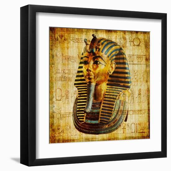 Egyptian Papyrus With Pharaoh-Maugli-l-Framed Art Print