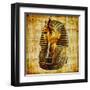 Egyptian Papyrus With Pharaoh-Maugli-l-Framed Art Print