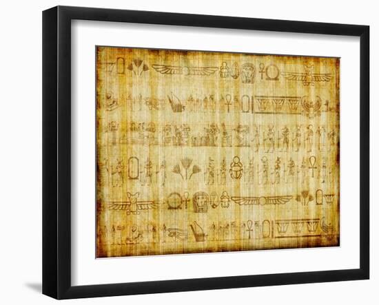 Egyptian Parchment With Hieroglyphics-Maugli-l-Framed Art Print