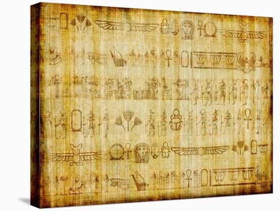 Egyptian Parchment With Hieroglyphics-Maugli-l-Stretched Canvas