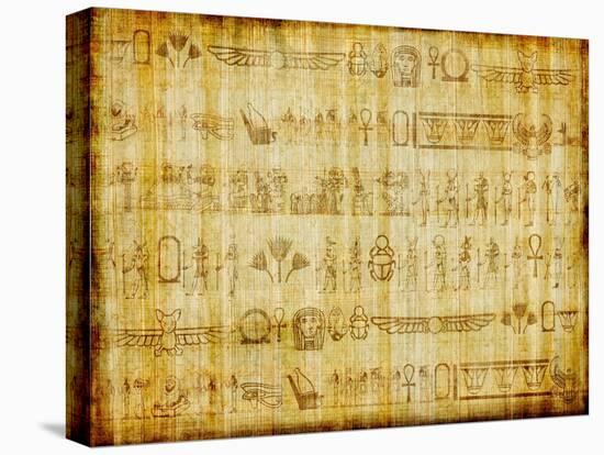 Egyptian Parchment With Hieroglyphics-Maugli-l-Stretched Canvas