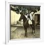 Egyptian Racer on Horseback in Cairo (Egypt)-Leon, Levy et Fils-Framed Photographic Print