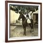 Egyptian Racer on Horseback in Cairo (Egypt)-Leon, Levy et Fils-Framed Photographic Print