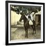 Egyptian Racer on Horseback in Cairo (Egypt)-Leon, Levy et Fils-Framed Photographic Print