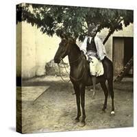 Egyptian Racer on Horseback in Cairo (Egypt)-Leon, Levy et Fils-Stretched Canvas