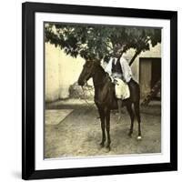 Egyptian Racer on Horseback in Cairo (Egypt)-Leon, Levy et Fils-Framed Photographic Print