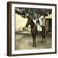 Egyptian Racer on Horseback in Cairo (Egypt)-Leon, Levy et Fils-Framed Photographic Print