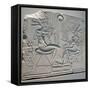 Egyptian Relief Depicting Akhenaten and Nefertiti with their Children-null-Framed Stretched Canvas